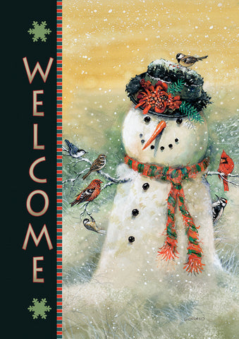 Welcome Snowman and Friends Flag image 1
