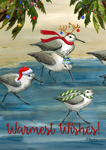 Silly Sandpiper Christmas Flag image 1