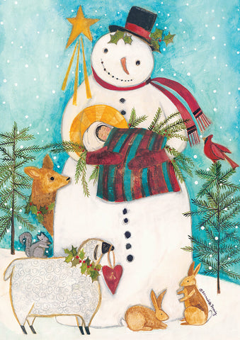 Snowman Nativity Flag image 1