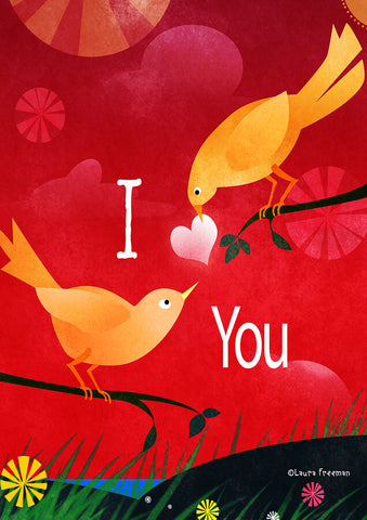 Valentine Birds Flag image 1