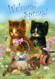 Welcome Spring Kittens Flag image 2