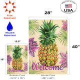 Welcome Floral Pineapple Flag image 6