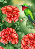 Geraniums and Hummingbird Flag image 2