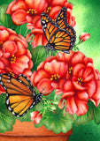 Geraniums and Butterflies Flag image 2