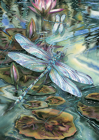 Dragonfly and Pond Flag image 1