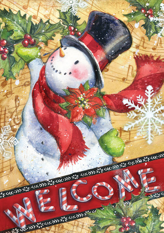Candy Cane Snowman Flag image 1