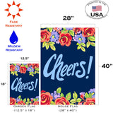Blue Floral Cheers Flag image 6