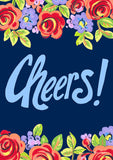 Blue Floral Cheers Flag image 2