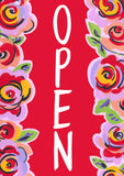 Red Floral Open Flag image 2