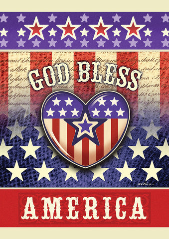 God Bless America Heart Flag image 1