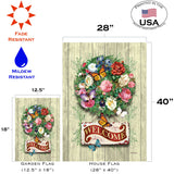 Floral Wreath Welcome Flag image 6