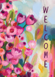 Pink Flower Welcome Flag image 2