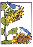 Blue Bird Sunflowers Flag image 2
