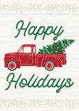 Red Truck Christmas Flag image 2