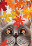 Fall Cat and Ladybug Flag image 2