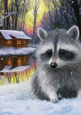 Winter Lodge Raccoon Image 1