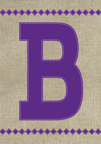 Monogram B Burlap Flag Image