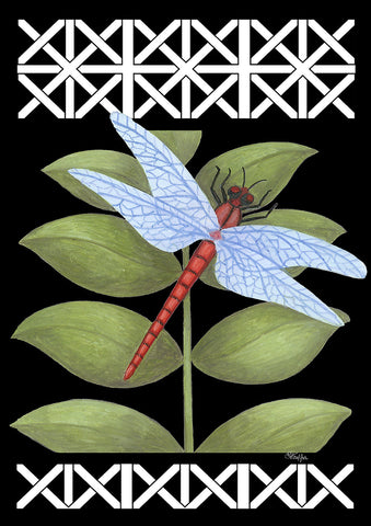 Dragonfly On Black Flag image 1