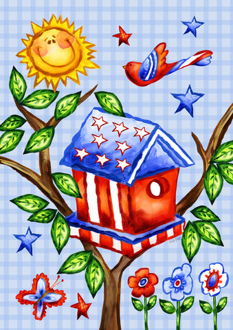 Patriotic Birdhouse Flag image 1