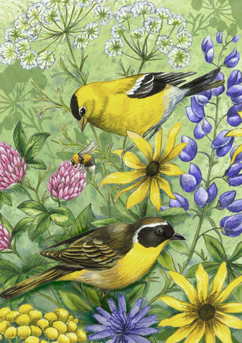 Floral Finches Flag image 1