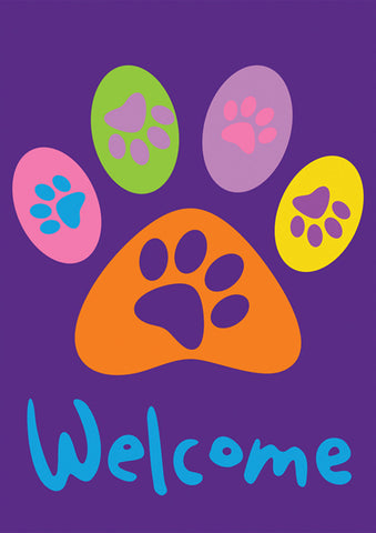 Welcome Paws- Purple Flag image 1
