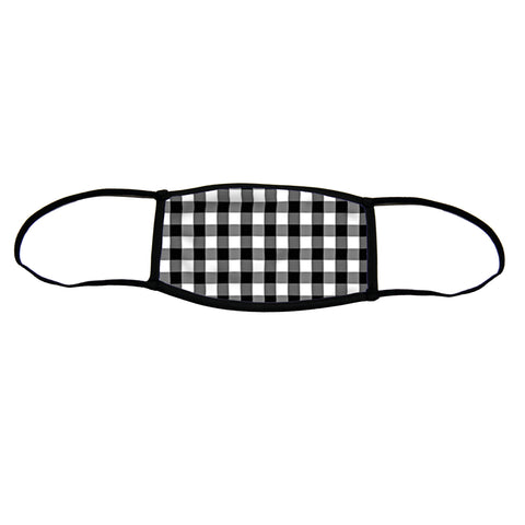 Gingham Small Premium Triple Layer Cloth Face Mask with Ear Loop Adjusters