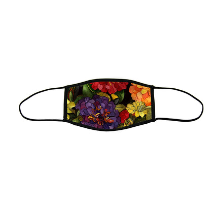 Zippy Zinnias Large Premium Triple Layer Cloth Face Mask with Ear Loop Adjusters