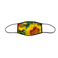 Sunny Sunflowers Large Premium Triple Layer Cloth Face Mask with Ear Loop Adjusters