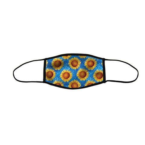 Sweet Sunflowers Large Premium Triple Layer Cloth Face Mask with Ear Loop Adjusters