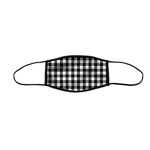 Gingham Large Premium Triple Layer Cloth Face Mask with Ear Loop Adjusters