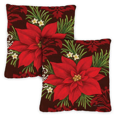 Red Damask Indoor/Outdoor Pillow Case (2-Pack)