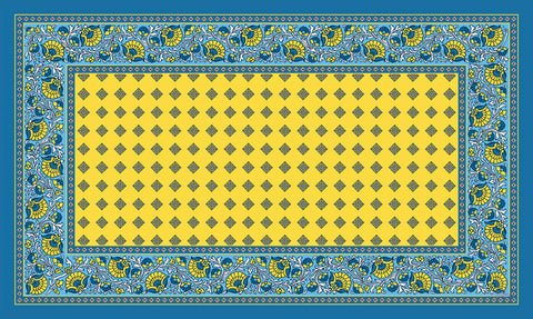 French Paisley- Yellow Door Mat image 1