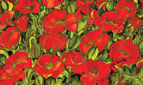 Red Poppies Door Mat image 1