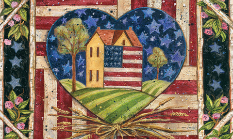 American Folk Heart Door Mat image 1