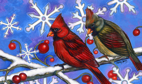 Birds N Snowflakes Door Mat image 1