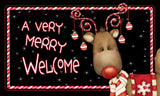 Candy Cane Reindeer Door Mat image 2