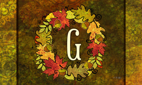 Fall Wreath Monogram G Door Mat image 1