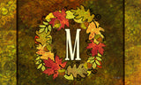 Fall Wreath Monogram M Door Mat image 2