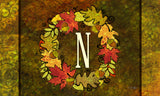 Fall Wreath Monogram N Door Mat image 2