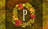 Fall Wreath Monogram P Door Mat image 2
