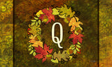 Fall Wreath Monogram Q Door Mat image 2