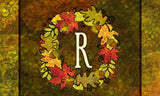 Fall Wreath Monogram R Door Mat image 2