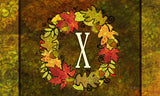 Fall Wreath Monogram X Door Mat image 2