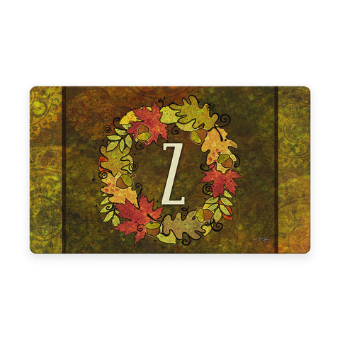 Fall Wreath Monogram Z Door Mat image 1