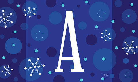 Winter Snowflakes Monogram A Door Mat image 1
