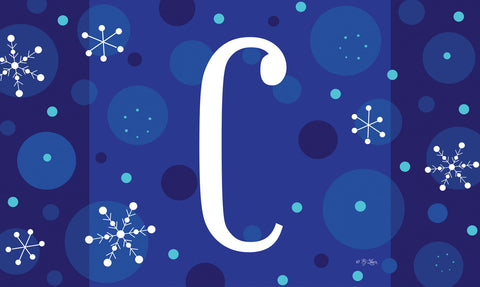 Winter Snowflakes Monogram C Door Mat image 1