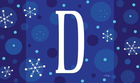 Winter Snowflakes Monogram D Door Mat image 1