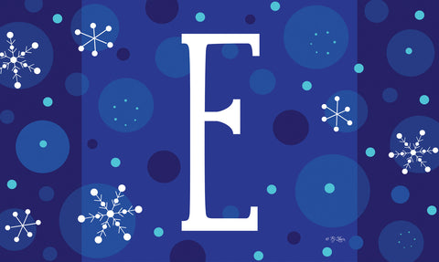 Winter Snowflakes Monogram E Door Mat image 1