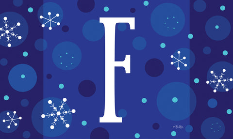 Winter Snowflakes Monogram F Door Mat image 1