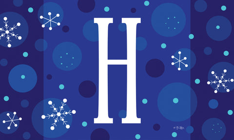 Winter Snowflakes Monogram H Door Mat image 1